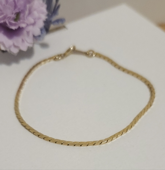 Vintage Avon 14K Gold Filled 1/20 Square Chain Link Bracelet 7.5" Long Unisex - Picture 10 of 12